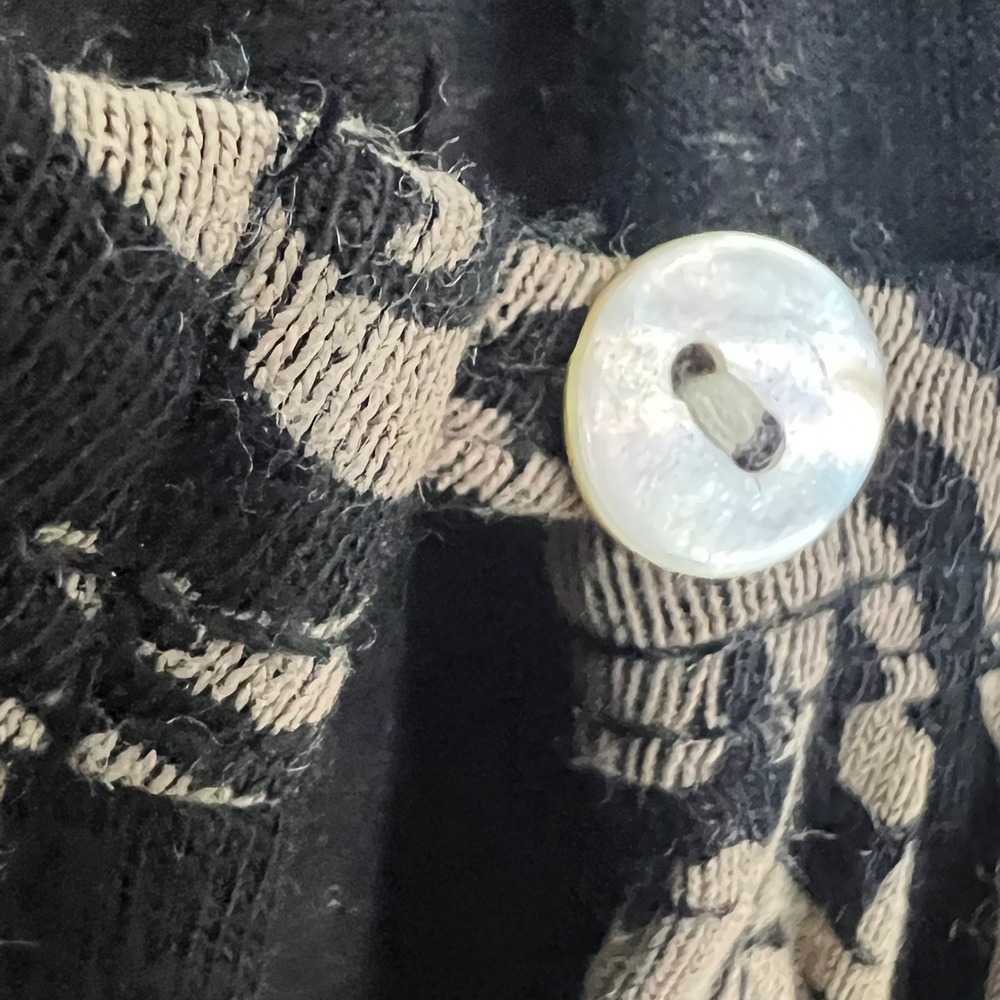 Lucky Brand 2X Blouse Black Tan Floral Damask Boho Peasant Soft Comfy Viscose - Picture 7 of 13